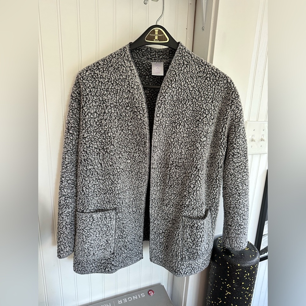 Secret treasures fuzzy gray over sweater